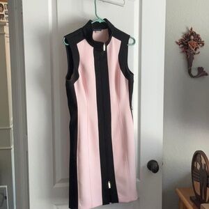 Tommy Hilfiger Black and Pink Sleeveless Dress